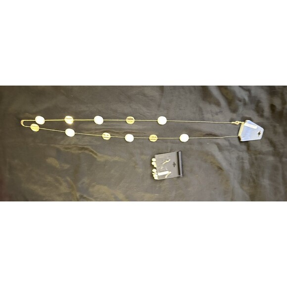 Madison Tyler Gold and White Necklace & Earrings by Jules - Picture 3 of 6